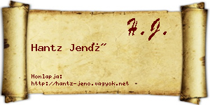 Hantz Jenő névjegykártya